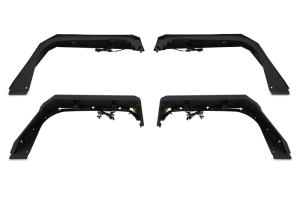 Jeep Wrangler Fender Flares - Front - Body Armor 4x4 - High Clearance Flat Design - Light Texture Black - `18-`21